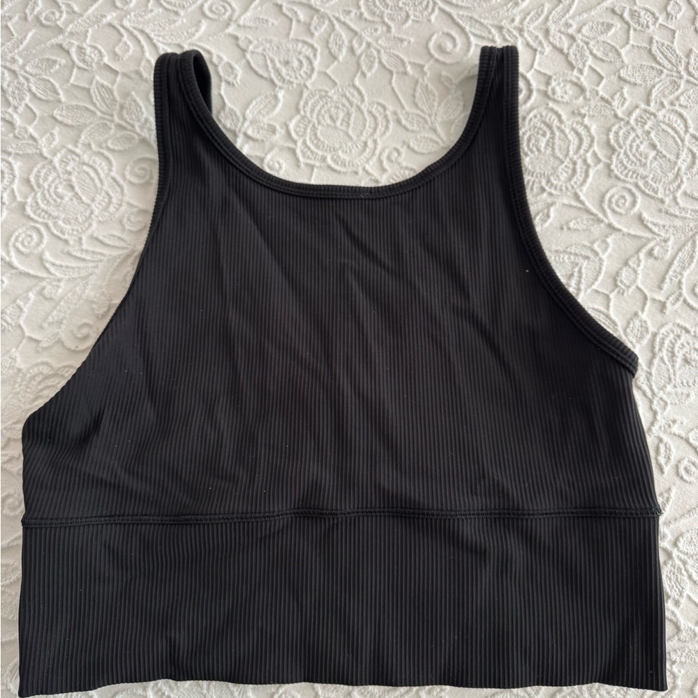 Lululemon Athletica Black Ribbed Crop Top